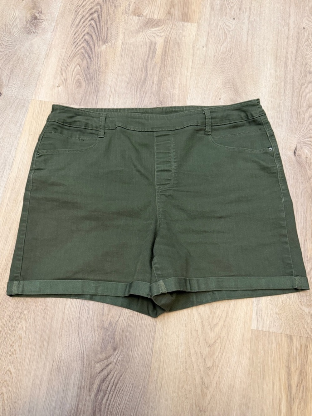 Time and Tru Olive Green Stretch Shorts